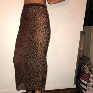 Dolce and Gabbana mesh leopard skirt